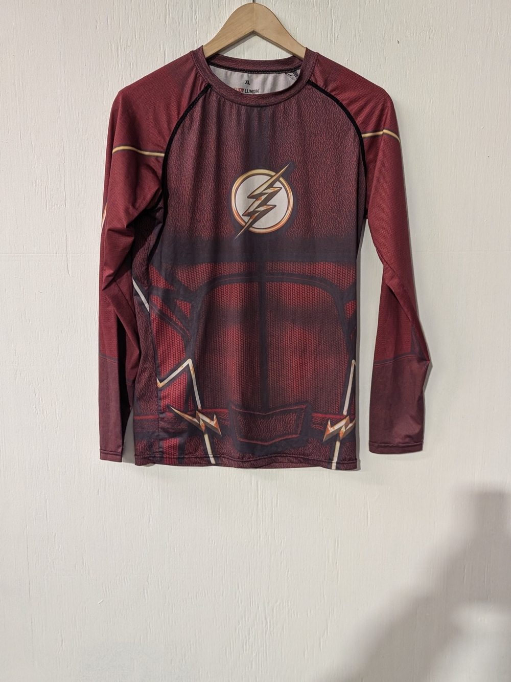 The Flash Icon Long Sleeve Compression Shirt - Red